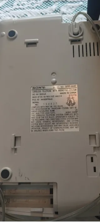 Teléfono Inalámbrico Sony SPP-A40 Vintage