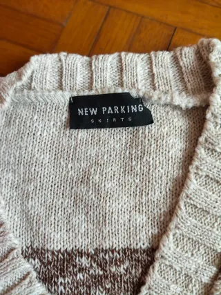 Pullover uomo cotone righe marrone/beige