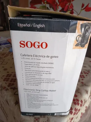 Cafetera Eléctrica SOGO SS-880 sin estrenar