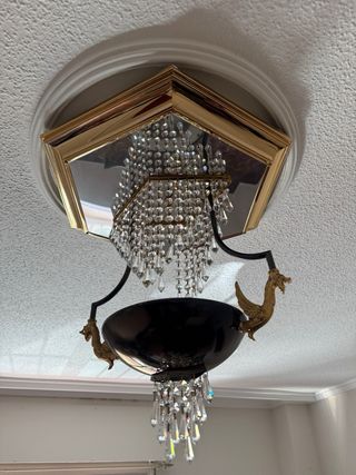 Lámpara de techo colgante cristal y metal