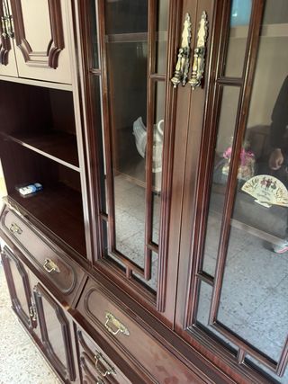 Mueble antiguo vitrina madera y cristal