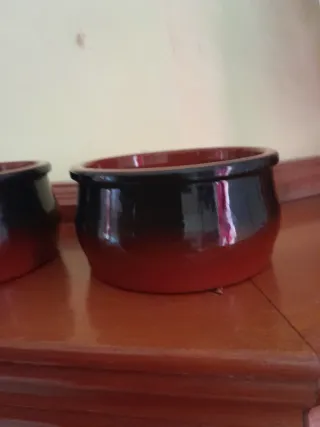 Set 2 ciotole ceramica rosse e nere