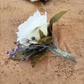 Set 5 Rose Artificiali Bianche