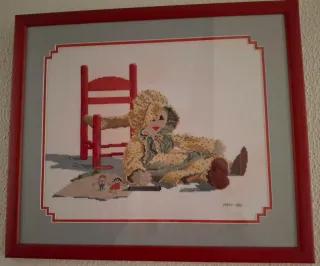 Cuadro bordado a mano en punto de cruz