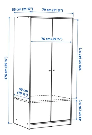 Armario Ikea 2 puertas blanco
