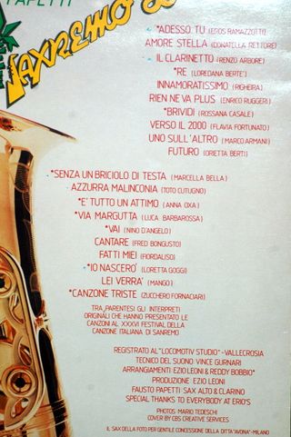 Disco Vinile 33 Giri Fausto Papetti Saxremo 86