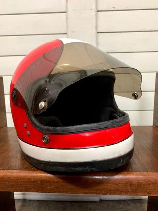 Casco AGV Vintage Rojo y Blanco