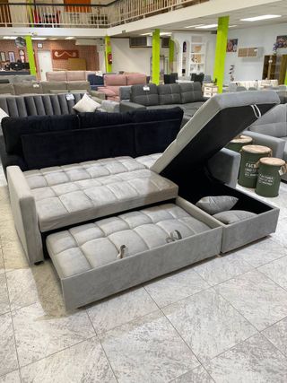 Sofá Cama Chaise Longue Gris Click Clack