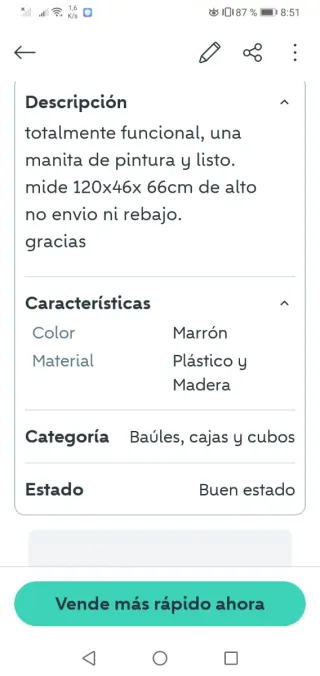 Baúl exterior de almacenaje