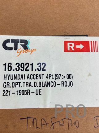 Hyundai accent 4P piloto tras derch ref: 16392132