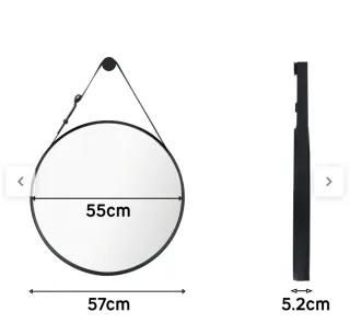 Espejo Pared Redondo Negro