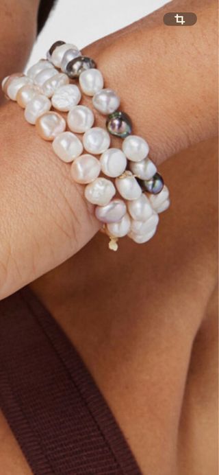 Pulsera Tous Perlas Barrocas Oso Oro 750