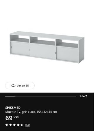 Mueble TV Ikea Spiksmed Gris