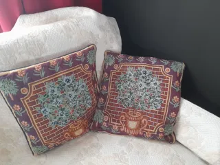 Pack 2 fundas de cojín estilo vintage tapiz floral