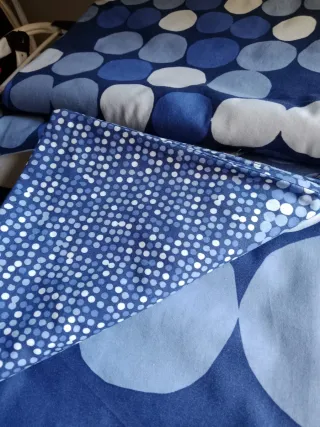 2 Fundas de edredón 90cm azul y blanco