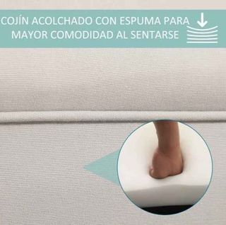 Taburete Pie de Cama Banqueta con Brazos