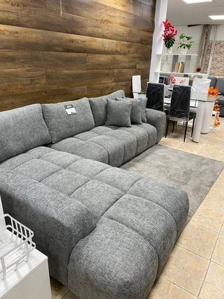 Mega sofá chaise longue gris