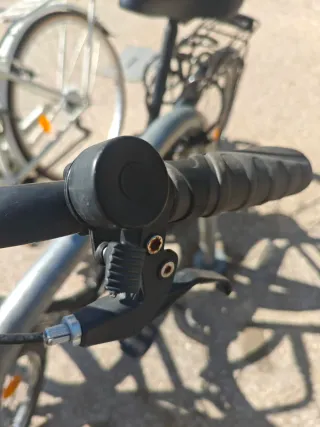 Bicicleta de paseo negra con cesta