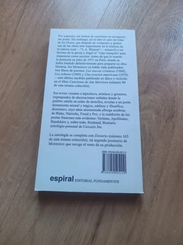 Jim morrison. Los dos libros con sus poemas. 15€