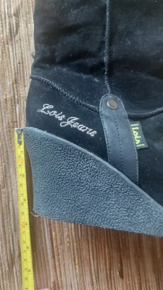 Botas Lois Jeans ante negro cuña