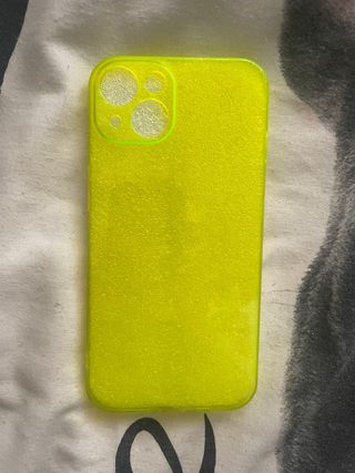 Funda iPhone 13 Amarilla Fosforita Purpurina