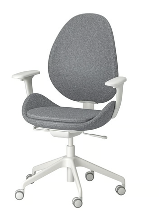 Silla de oficina IKEA Hattefjäll – gris/blanca