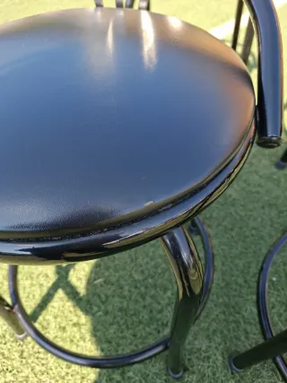 Taburetes bajos de hierro negros (4 unidades)