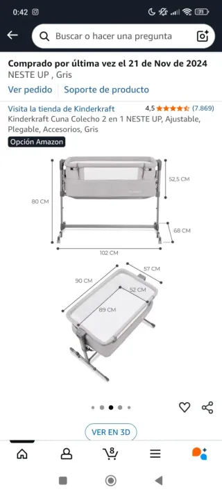 Cuna colecho Kinderkraft 2 en 1