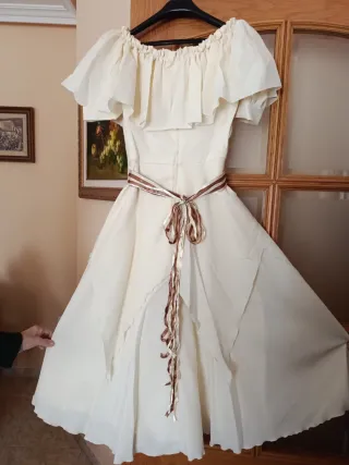 Vestido de Comunión Blanco y tostado