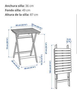 Mesa balcón madera IKEA
