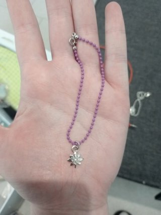 Set collana e 2 braccialetti cuori e fiore