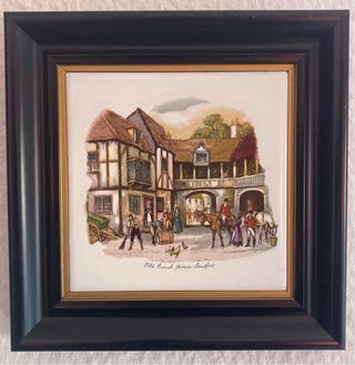 Set 4 azulejos decorados