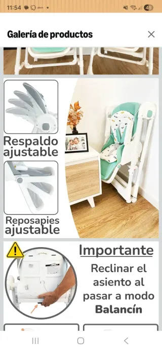 Trona y columpio bebé Twinly