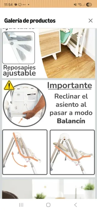 Trona y columpio bebé Twinly