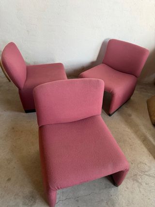 Juego de 3 sillones de tela