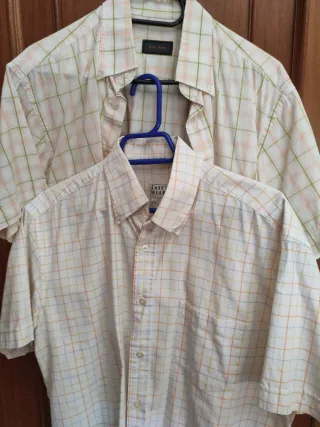 2 Camisas de algodón Easy Wear cuadros hombre L