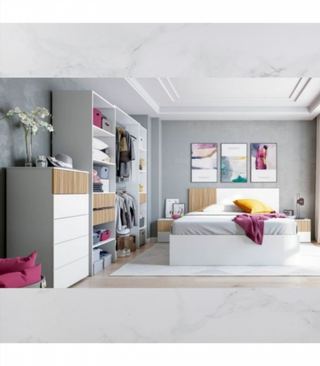 Kit Vestidor 190 cm. Blanco Artik/Natur