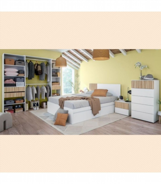 Kit Vestidor 190 cm. Blanco Artik/Natur