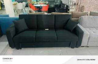 Sofá Cama Negro y Azul