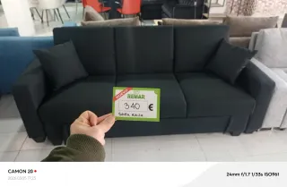 Sofá Cama Negro y Azul