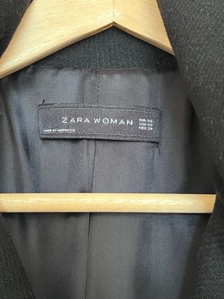 Abrigo Negro Zara Talla XS
