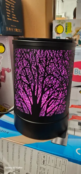 Calentador de cera LED con diseño de árbol
