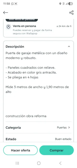 Puerta de garaje metálica