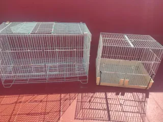 2 Jaulas para pájaros metálicas, de 60 y 40 cm