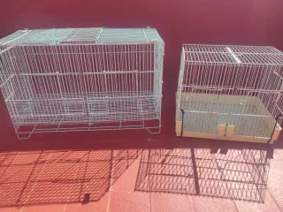 2 Jaulas para pájaros metálicas, de 60 y 40 cm