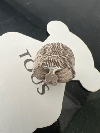 Anillo Tous Malla Oso Plata