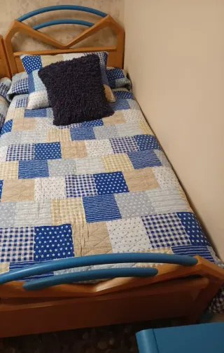 Cama individual de madera 90cm