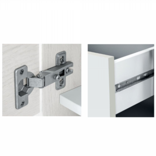 Aparador 2 Puertas 3 Cajones. Blanco Artik/Roble