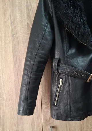 Cazadora Biker 3/4 cuello pelo desmontable TallaXL