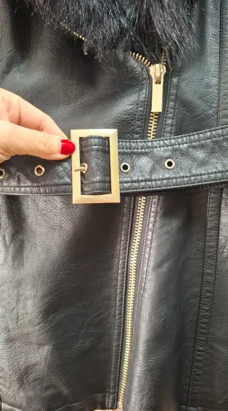 Cazadora Biker 3/4 cuello pelo desmontable TallaXL